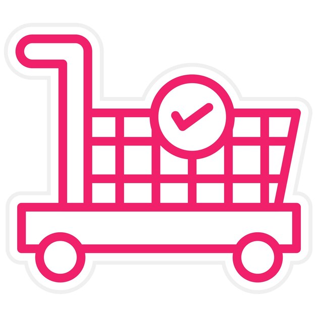 Diseño vectorial del carrito Estilo de icono completado