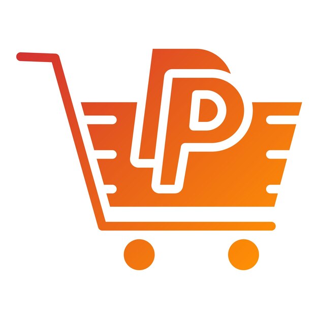 Diseño vectorial del carrito Estilo del icono de PayPal