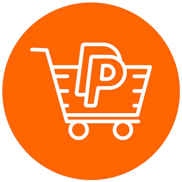 Diseño vectorial del carrito Estilo del icono de PayPal