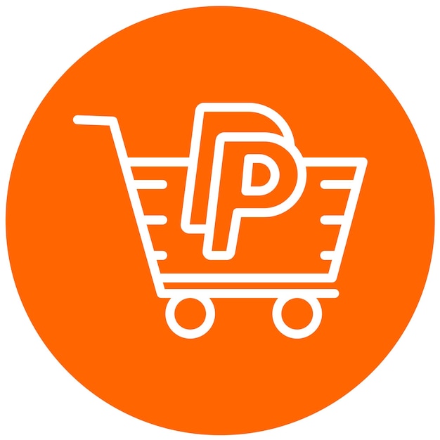 Vector diseño vectorial del carrito estilo del icono de paypal