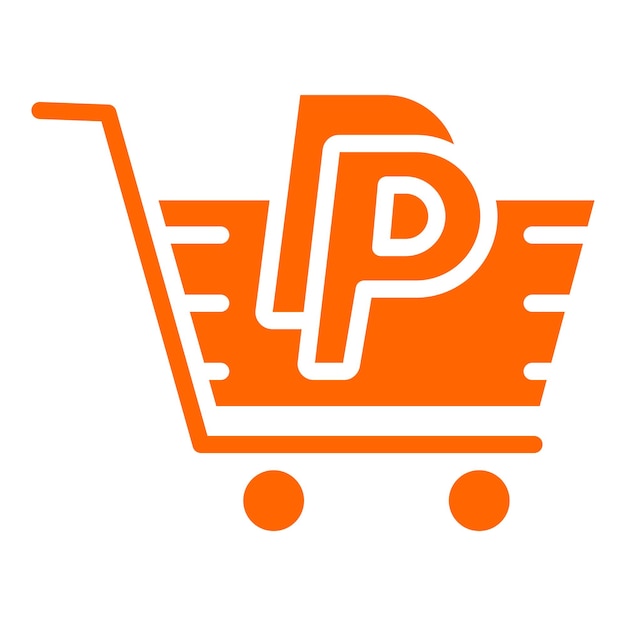 Diseño vectorial del carrito Estilo del icono de PayPal