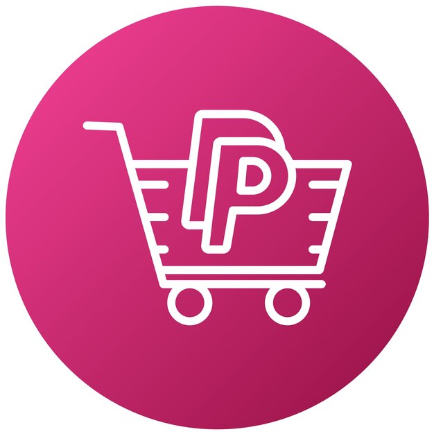 Diseño vectorial del carrito Estilo del icono de PayPal