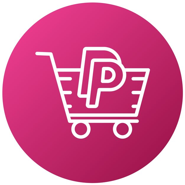 Vector diseño vectorial del carrito estilo del icono de paypal