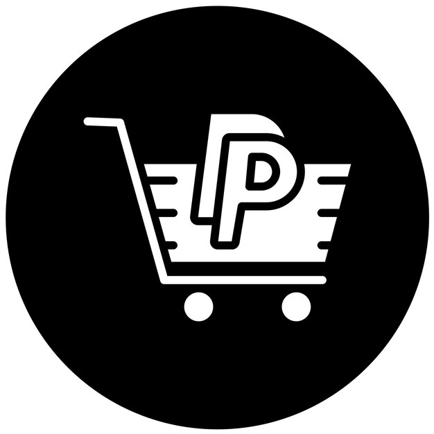 Diseño vectorial del carrito Estilo del icono de PayPal