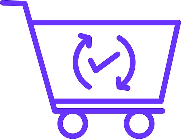 Diseño vectorial del carrito Estilo total del icono
