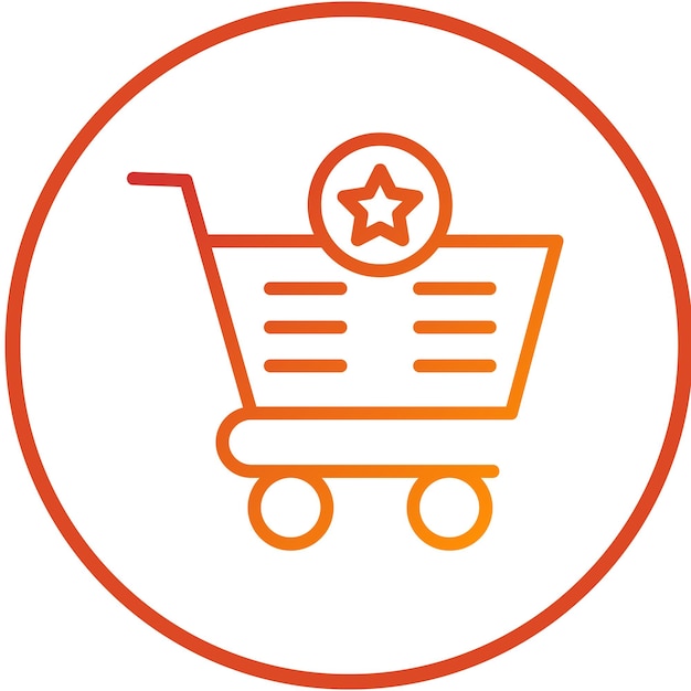 Diseño vectorial del carrito Favoritos Estilo del icono