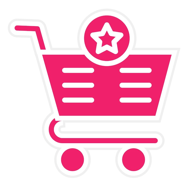 Diseño vectorial del carrito Favoritos Estilo del icono