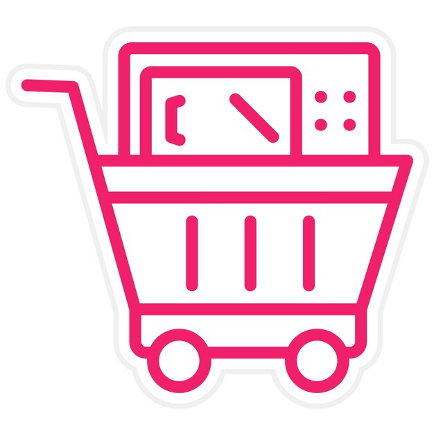 Diseño vectorial del carrito de microondas Estilo del icono