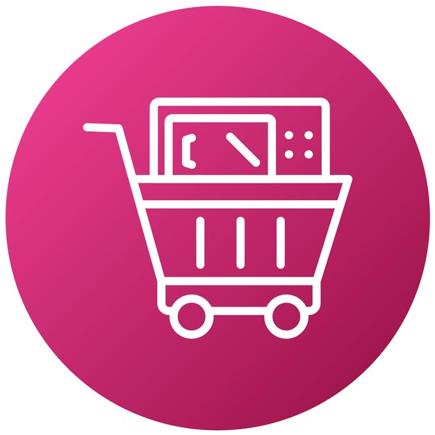 Diseño vectorial del carrito de microondas Estilo del icono