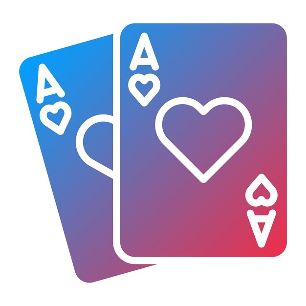 Diseño vectorial de cartas de juego Estilo de icono