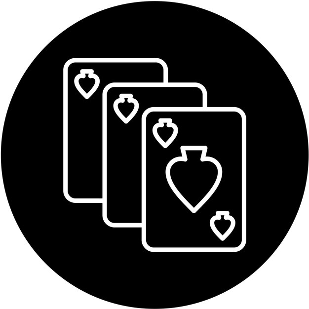 Diseño vectorial de cartas de juego Estilo de icono