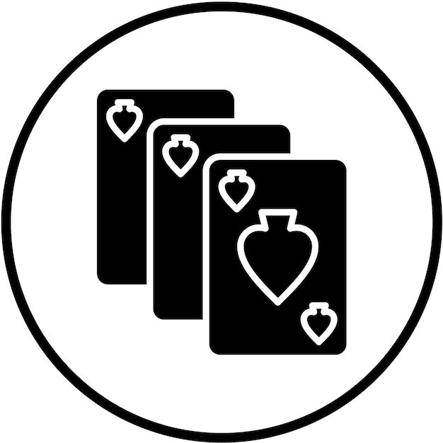 Diseño vectorial de cartas de juego Estilo de icono