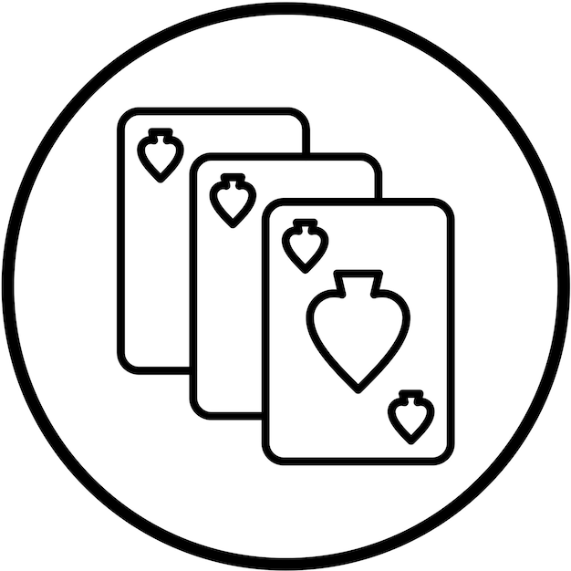 Diseño vectorial de cartas de juego Estilo de icono