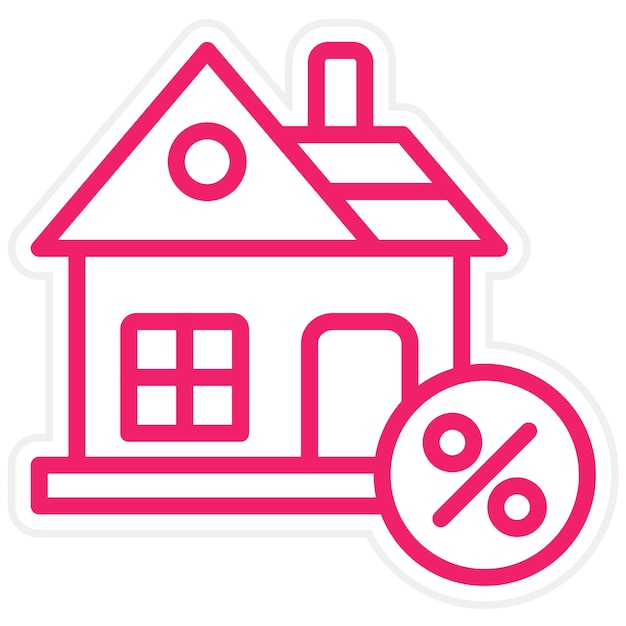 Diseño vectorial Casa descuento Icon Estilo