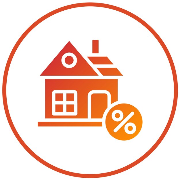 Diseño vectorial Casa descuento Icon Estilo