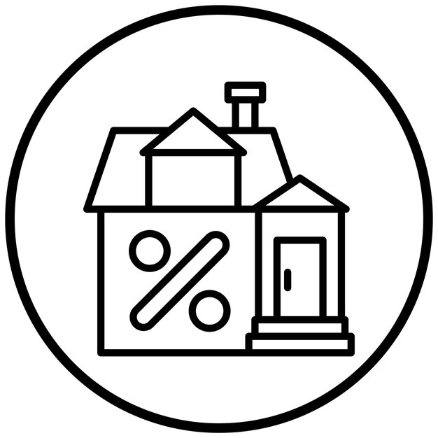 Diseño vectorial Casa descuento Icon Estilo