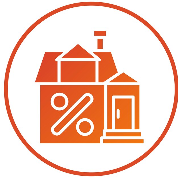 Diseño vectorial Casa descuento Icon Estilo