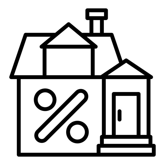 Diseño vectorial Casa descuento Icon Estilo