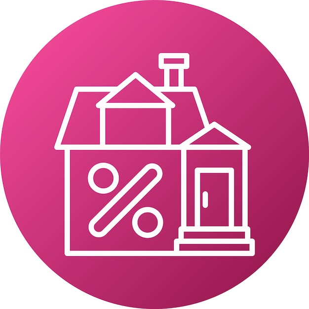 Diseño vectorial Casa descuento Icon Estilo