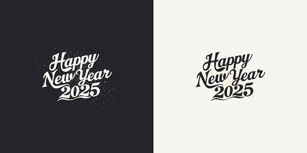 Diseño vectorial para la celebración del Año Nuevo 2025 Con elegantes números escritos a mano Diseño único y limpio de vector premium