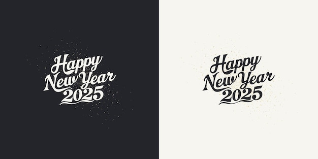 Vector diseño vectorial para la celebración del año nuevo 2025 con elegantes números escritos a mano diseño único y limpio de vector premium