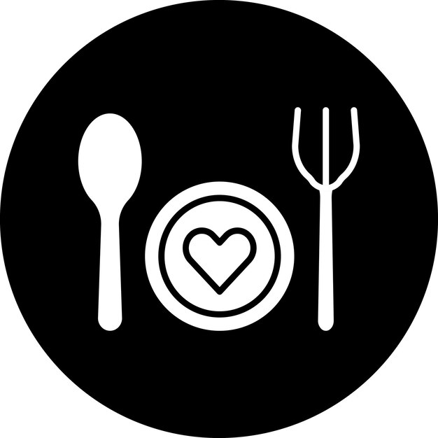 Diseño vectorial de la cena de bodas Estilo de icono