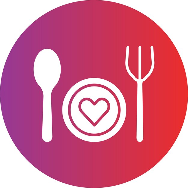 Diseño vectorial de la cena de bodas Estilo de icono