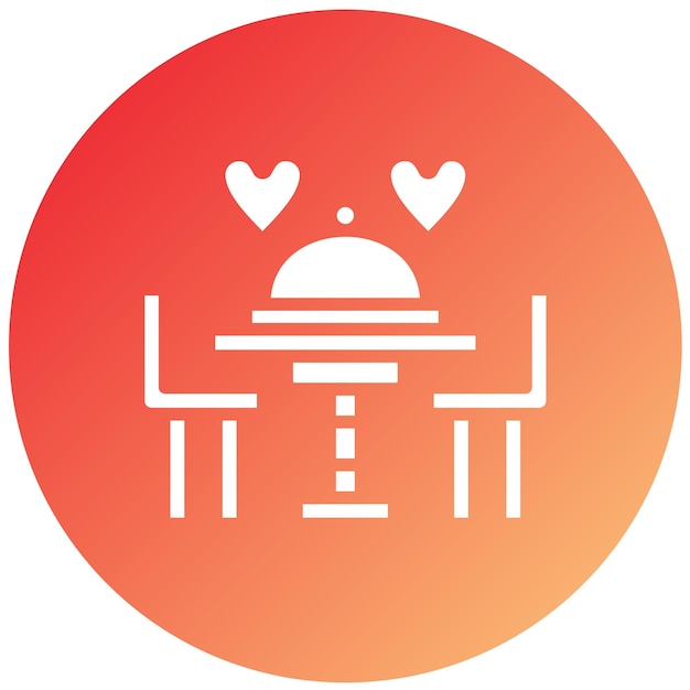 Diseño vectorial de la cena Estilo del icono de la fecha