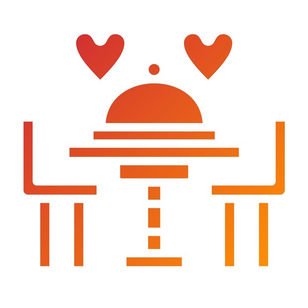 Diseño vectorial de la cena Estilo del icono de la fecha