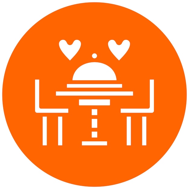 Diseño vectorial de la cena Estilo del icono de la fecha