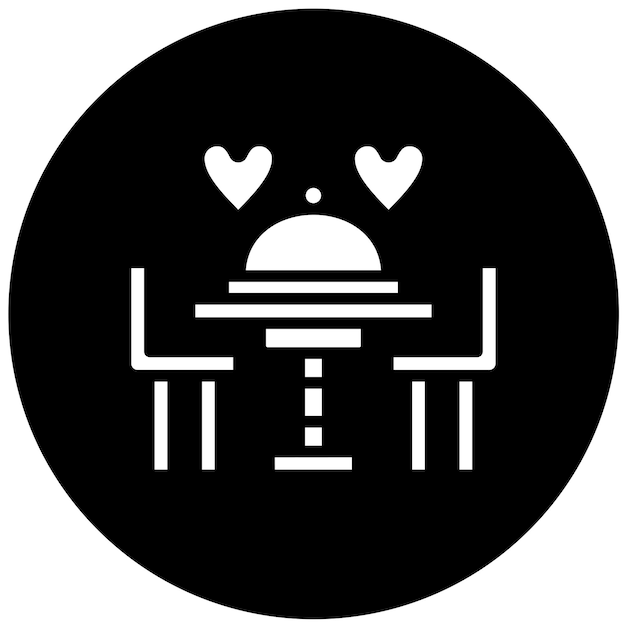 Diseño vectorial de la cena Estilo del icono de la fecha