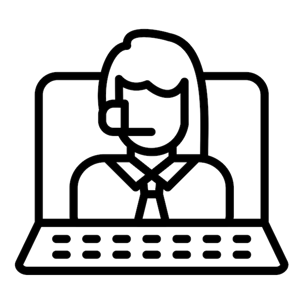 Diseño vectorial Centro de contacto Estilo de icono