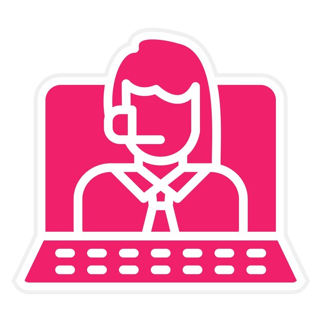 Diseño vectorial Centro de contacto Estilo de icono