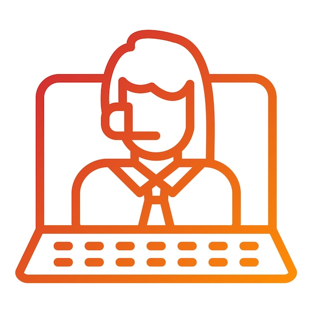 Diseño vectorial Centro de contacto Estilo de icono