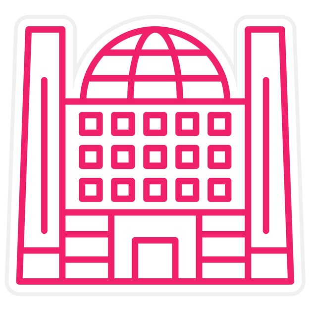 Diseño vectorial Centro de Exposición Estilo de icono