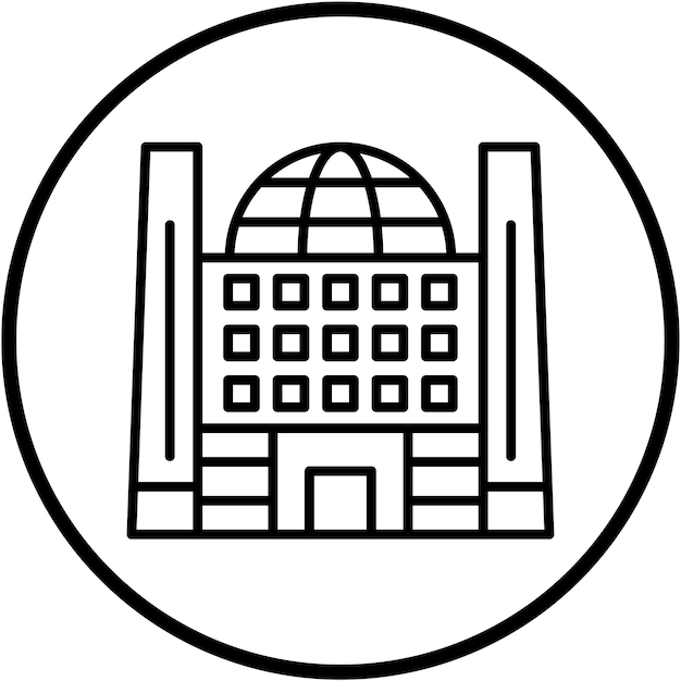 Diseño vectorial Centro de Exposición Estilo de icono