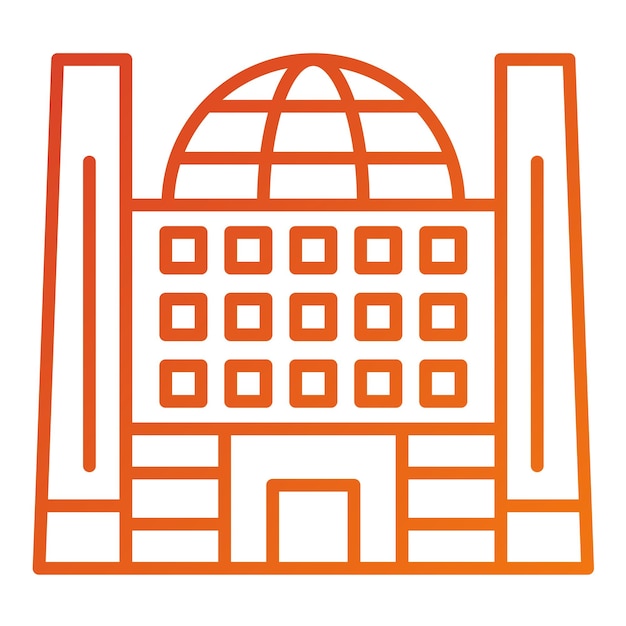 Diseño vectorial Centro de Exposición Estilo de icono
