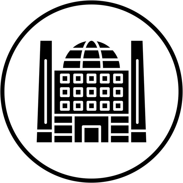 Diseño vectorial Centro de Exposición Estilo de icono