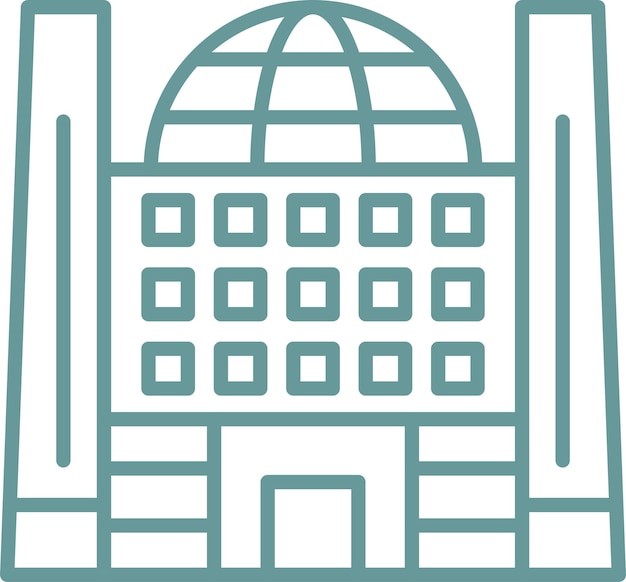 Diseño vectorial Centro de Exposición Estilo de icono