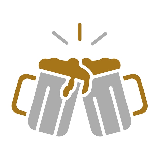 Diseño vectorial de cervezas con estilo de icono de brindis