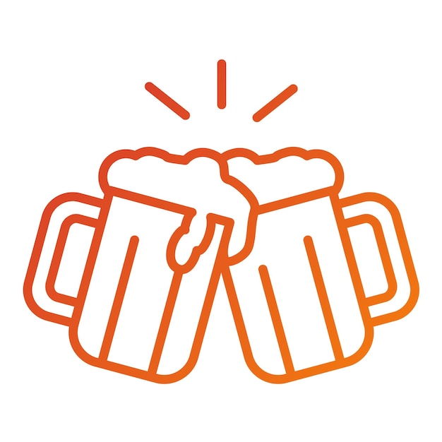 Diseño vectorial de cervezas con estilo de icono de brindis