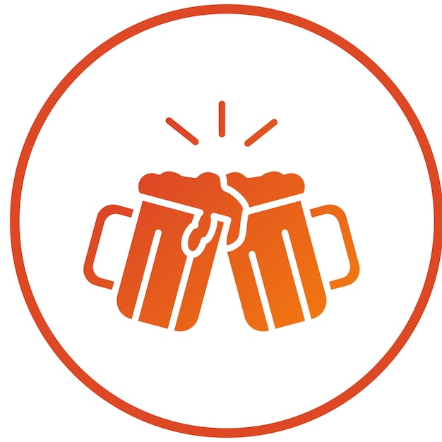 Diseño vectorial de cervezas con estilo de icono de brindis