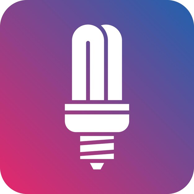 Diseño vectorial Cfl Estilo del icono de la bombilla compacta