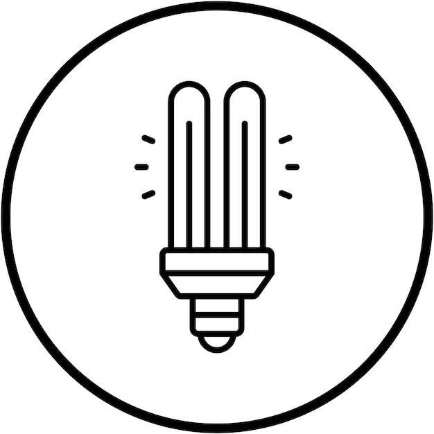 Diseño vectorial Cfl Estilo del icono de la bombilla compacta