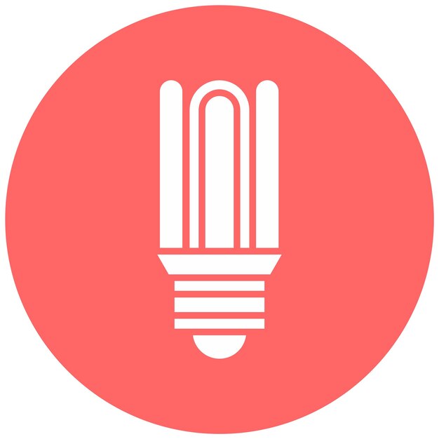 Diseño vectorial Cfl Estilo del icono de la bombilla compacta