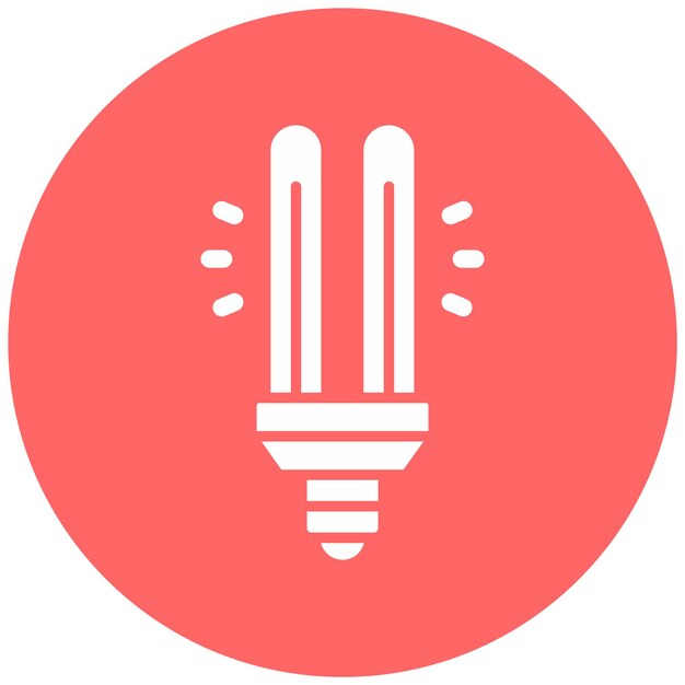 Diseño vectorial Cfl Estilo del icono de la bombilla compacta