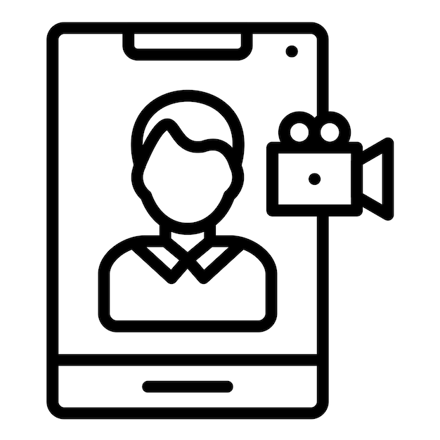 Diseño vectorial de chat de video Estilo de icono