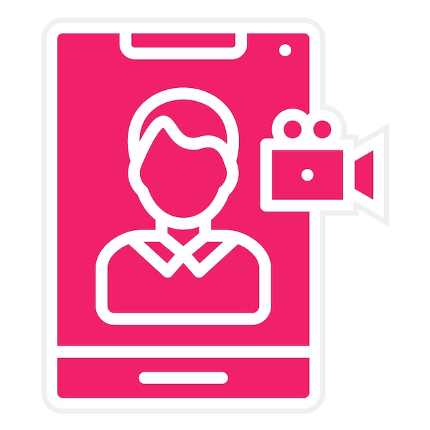 Diseño vectorial de chat de video Estilo de icono
