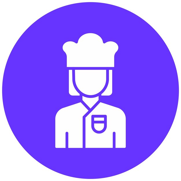 Diseño vectorial Chef Estilo de icono femenino