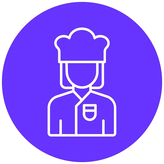 Diseño vectorial Chef Estilo de icono femenino
